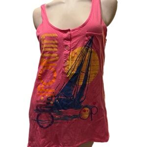 OP Pink and Yellow “California” Graphic Tank Top